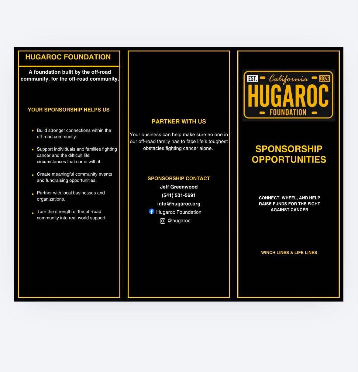 HUGAROC Foundation sponsorship brochure, side two
